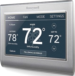 Honeywell Home RTH9585WF Wi-Fi Smart Color Thermostat, 7 Day Programmable, Touch Screen, Energy Star, Alexa Ready, C-Wire Required, Gray