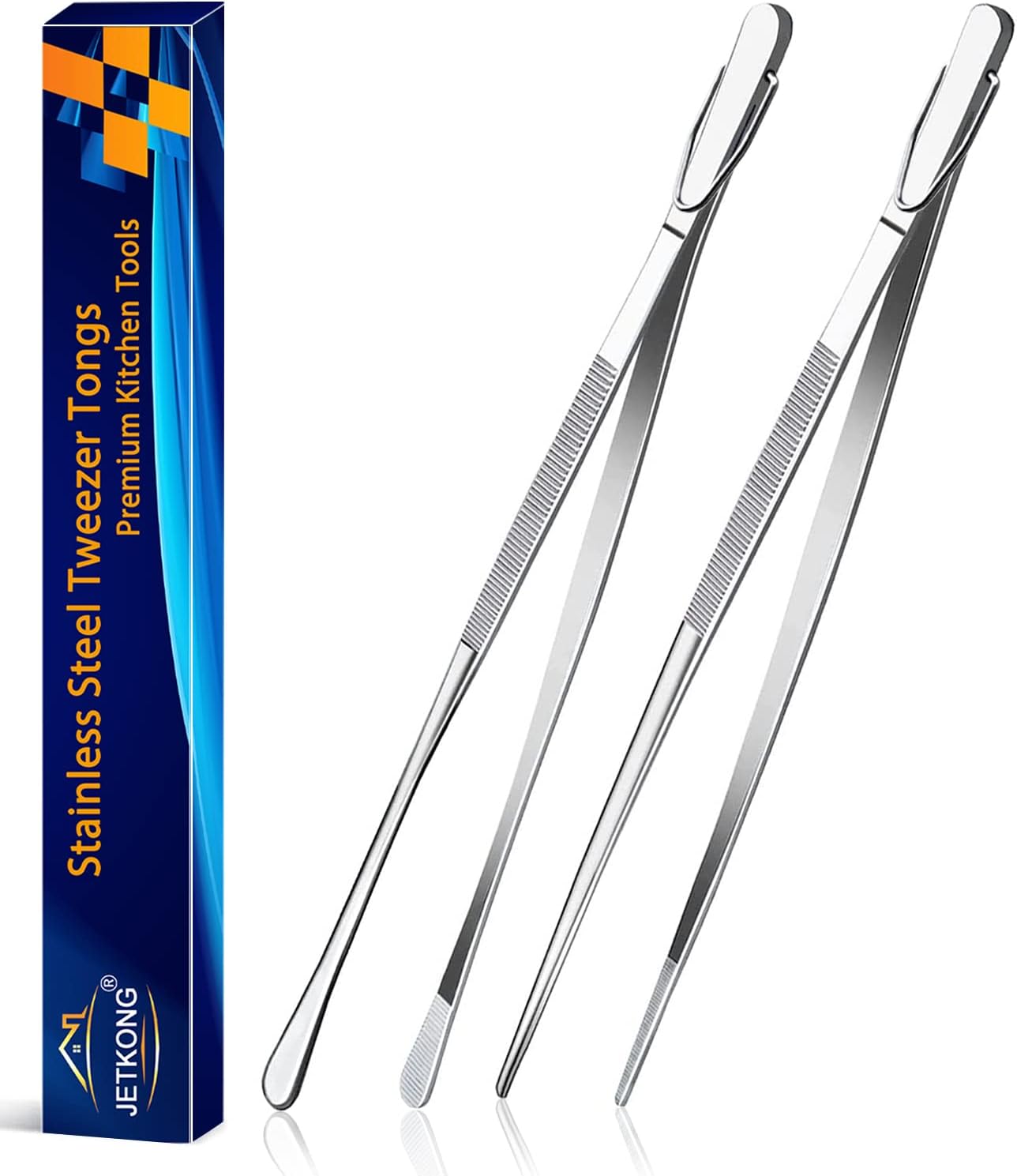 Jetkong 12-Inch Tweezer Tongs, 2-Pack